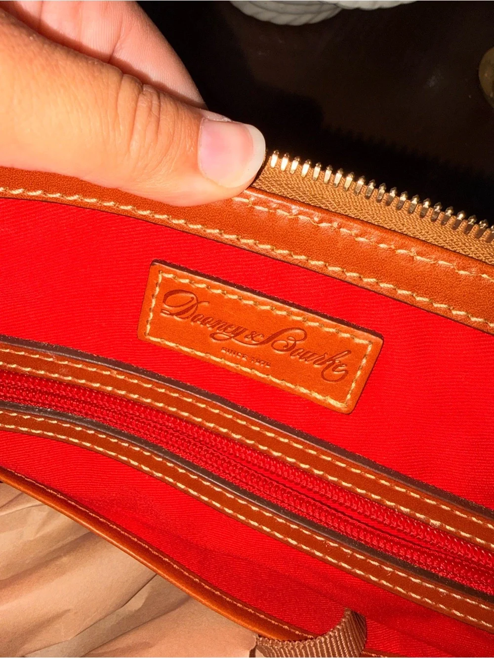 Dooney and Bourke Zip Satchel in Elephant - Perfect Condition!